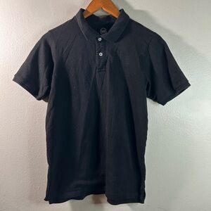 Classic Collegiate Cotton XXL Wonder Nation Black Button Up Polo Shirt Men’s Top